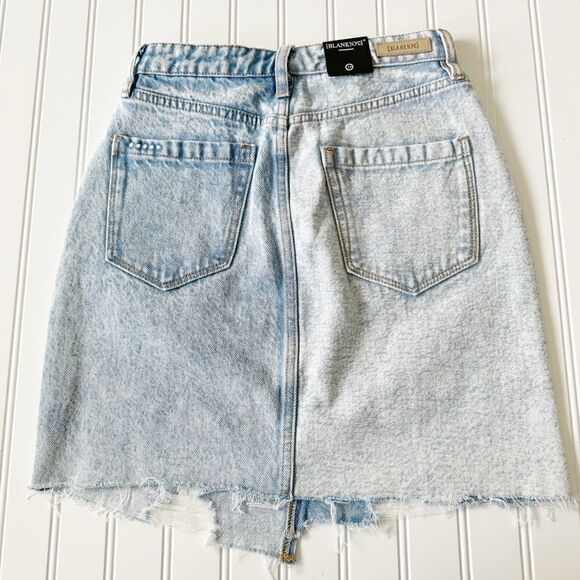 BLANK NYC “NICE TRY" Colorblock Denim Mini Skirt - Size 24 - Picture 2 of 5